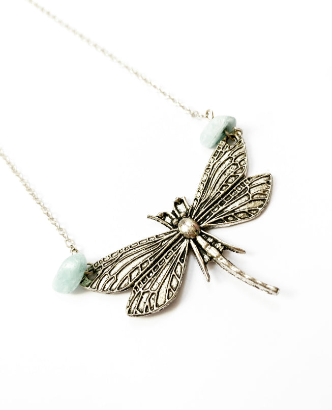 Dragonfly & Crystal Necklace