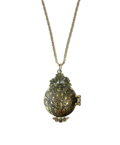 Peacock Vintage Style Locket Pendant Necklace