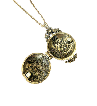 Peacock Vintage Style Locket Pendant Necklace