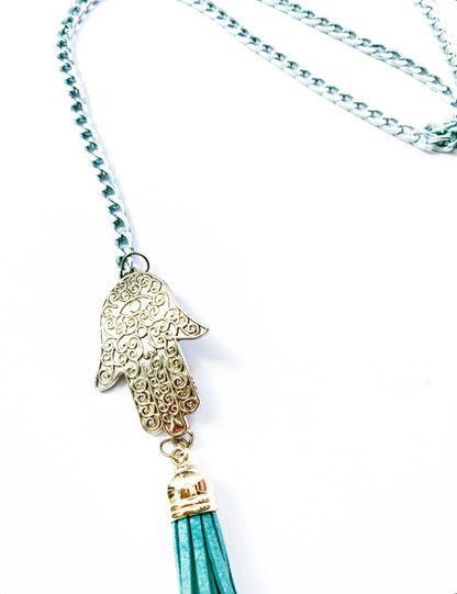 Back Drop Hamsa Hand Necklace